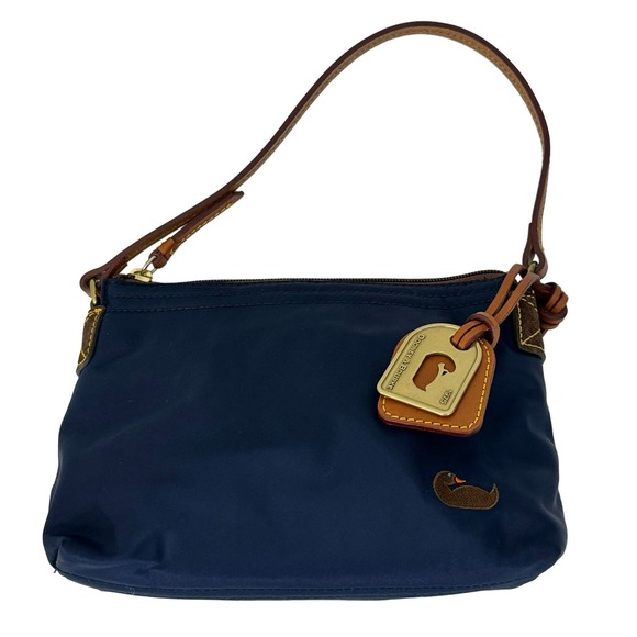 Dooney & Bourke Handbags - Dooney & Bourke Nylon Pouchette Shoulder Bag Navy Blue with Duck Fob